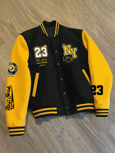 Ropa y Accesorios, Ropa para Hombre, Chaquetas para Hombre, Chaqueta Varsity para Hombre, Nuevo Diseño, Cuello Alto, Lana Genuina, con Letras - Product Image 3