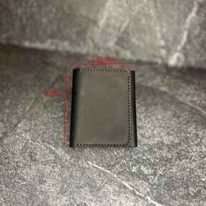 Cartera Vintage de cuero genuino hecha a mano Crazy Horse Tri Fold para hombre RFID seguro de cuero de vaca organizador de monedero de cuero de vaca - Product Image 2