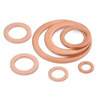 Rondelle plate en cuivre rouge robuste, joint d'étanchéité en cuivre pur massif pour systèmes hydrauliques haute pression