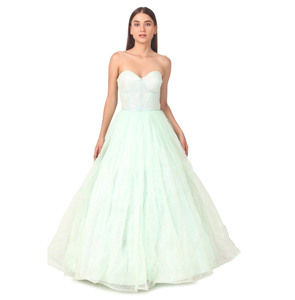 slim fit dress slacks 3D Green and White Garden Party Floral Appliqus Detachable Tulle Wedd   Haus of Lace