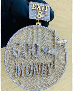 925 Sterling Silver Hip-Hop Round Cut Iced Out Moissanite Diamant Pendentif Plaqué Or Cadeau De Mariage pour Homme - Product Image 6