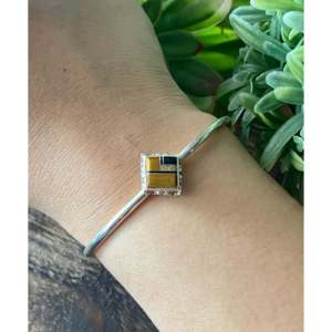 Navajo Handmade Multi-Stone & Sterling Silver Inlaid Fashion Cuff Bracelet - Product Image 2