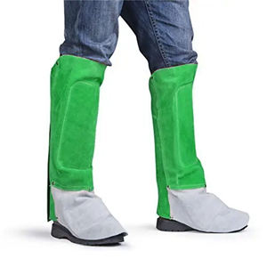 Protector de pierna de cuero dividido de piel de vaca de calidad superior Ropa de seguridad industrial Resistencia a chispas de calor para protección de soldadura - Product Image 4