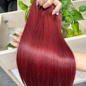 Vendedores de cabello de color rojo al por mayor Trama de cabello humano vietnamita virgen crudo grueso 8-32 pulgadas Extensiones de cabello rojo vietnamita - Product Image 1