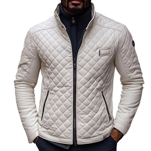 Veste matelassée en cuir d'agneau véritable sur mesure de haute qualité pour homme - Product Image 2