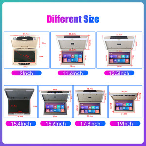 شاشة سيارة أندرويد قابلة للطي تُثبت في السقف مقاس 9/11.6/12.5/15.4/15.6/17.3/19 بوصة، شاشة سقف علوية للسيارة مع راديو FM و USB ومشغل MP5 - Product Image 2