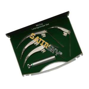 Ensemble de laryngoscope à fibres optiques McCoy avec flexibilité de 4 lames Manuel Certifié CE Qualité supérieure Acier inoxydable allemand - Product Image 1