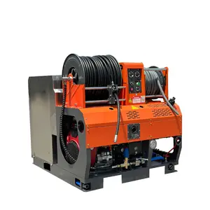 Large flow 180bar 65lpm high pressure water jet sewer drain pipe dredging cleaning machine truck mounted sewer cleaner