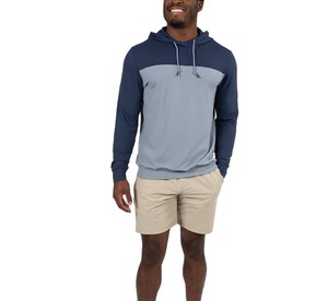 basics cotton blended Two Tone Blue Lightweight Hoodie Men Soft Cotton Pullover Sweatshirt Custom Logo Hooded <b>Jumper</b> - Product Image 1