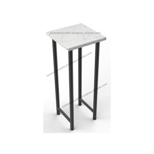 Venta caliente tapa de mármol con base de metal dorado MESA DE BEBIDAS exuda sofisticación nuestra mesa de bebidas funciona muy bien como una mesa auxiliar - Product Image 3