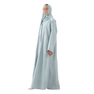 Abaya Azul Pastel, Ropa Modest de Verano para Mujer, Elegante Vestido Islámico con Corte de Mariposa, Estilo Dubái, Caftán, Túnica Larga - Product Image 3