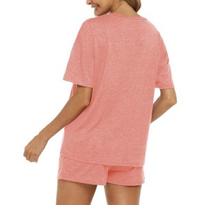 Conjunto de ropa informal de algodón de secado rápido para mujer, ropa de calle de 2 piezas con logotipo personalizado de patrón sólido y servicio OEM al por mayor disponible - Product Image 2