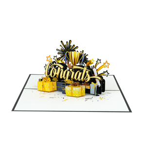Venta al por mayor personalizado de alta calidad 3D Popup Card Custom 3D Popup Card Handicraft-Happy Graduation Paper Art Letters Style - Product Image 4