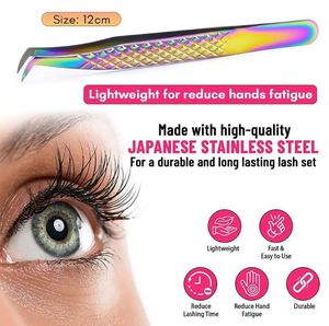 Nouvelle pince à épiler à pointe de fibre ensemble pince à épiler personnalisée pour Extension de cils marque privée pince à épiler emballage personnalisé - Product Image 5