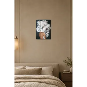 Impression sur toile Fida White Peony Headed Woman - Product Image 1