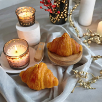 Bougie parfumée artisanale en cire de soja non toxique en forme de croissant, cadeau créatif pour Noël