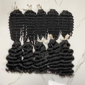 Extensiones de cabello humano sin procesar 100% de alta calidad Tejido de cabello virgen de grado ondulado profundo para mujeres negras - Product Image 3