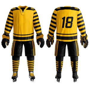 Uniforme de hockey sur glace de qualité supérieure pour homme, fabricant, nom de joueur cousu, numéro 100%, uniforme de hockey sur glace en polyester sublimé - Product Image 1