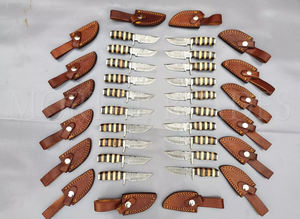 Vente en gros de couteaux de chasse d'extérieur à lame fixe couteaux de chasse en acier Damas couteaux de camping Lot personnalisé OEM pris en charge pour les détaillants - Product Image 5