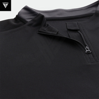 Toptan Özel Logo Baskılı Örme Hızlı Kuruyan %100 Polyester 1/4 Fermuarlı Uzun Kollu Erkek Spor Tişörtleri İlkbahar Yaz