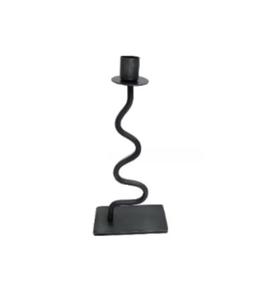 Soporte de vela de hierro forjado a mano, candelabros votivos negros curvos para ocasiones de Navidad y Pascua - Product Image 1