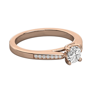 แหวนหมั้นชุดง่ามเพชรตัดทรงกลมสำหรับผู้หญิง - Product Image 2