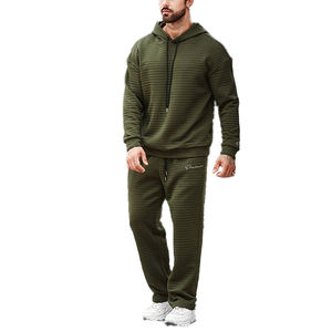 ชุดวอร์มผ้าฝ้ายเฟรนช์เทอร์รี่ 100% แบบยูนิเซ็กซ์ คุณภาพสูง สตรีทแวร์ รับสกรีนโลโก้ ชุดลำลองผู้ชาย ไซส์พลัส - Product Image 1