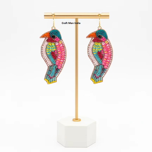 Pendientes de Cuentas Navideños 2025, Joyería de Cuentas, Pendientes Largos Hechos a Mano con Diseño de Estrella y Árbol de Navidad para Mujer - Product Image 1