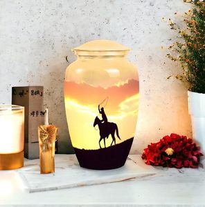 Silueta de urnas de recuerdo funerario de jinete de caballo para cenizas humanas Urna de cremación masculina y femenina Cenizas humanas para adultos Tamaño personalizado para adultos - Product Image 6