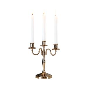 Elegante soporte cónico triple de latón clásico Diseño elegante Decoración para el hogar Candelabros de metal de 3 brazos para Navidad - Product Image 1