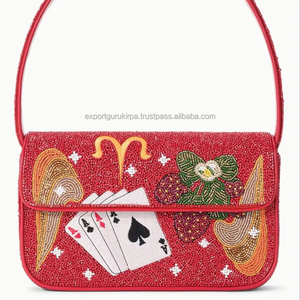 Bolsos de Mano de Algodón con Cuentas Hechos a Mano de Diseño Bohemio para Mujer, Bolsos de Mensajero, Bolsos de Fiesta, Bolsos de Compras, Venta al por Mayor - Product Image 1