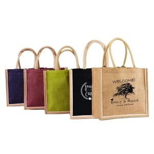Sacs fourre-tout en jute sacs fourre-tout en jute naturel à la mode et durables personnalisés, écologiques et réutilisables à vendre - Product Image 1