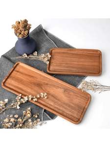 Plateau de service carré classique en bois peint à la main pour cadeaux - Product Image 3