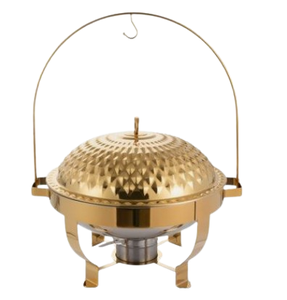 Fournitures de restaurant Double chauffe-plats Finition dorée Designer Buffet avec support Hôtel Traiteur Alimentaire Servant chauffe-plats - Product Image 6