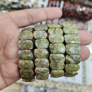 สร้อยข้อมือหลายเหลี่ยมเพชรพลอยทรงวงรีสร้อยข้อมือเพชรทรงวงรีสร้อยข้อมือยืดหยุ่นยืดหยุ่นได้ - Product Image 5