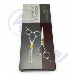Ensemble de ciseaux de coiffure professionnels en acier japonais, ultra-affûtés, pour barbier, ciseaux à effiler, ensemble de ciseaux de salon, emballage personnalisé - Product Image 6