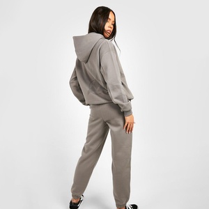 ชุดวอร์มมีซิปขนาดใหญ่พิเศษของผู้หญิงชุดวอร์มน้ำหนักเบาปรับแต่งได้แบบไหล่ตกไซส์พิเศษ - Product Image 3