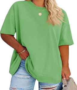 Precio de fábrica de alta calidad Europa América Tallas grandes Camisetas de mujer Logotipo personalizado Algodón Camisetas de mujer de gran tamaño para el verano - Product Image 5