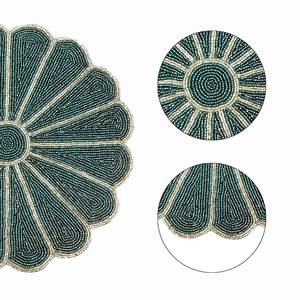 Sets de table vintage écologiques en perles 100% faits à la main durables personnalisables de forme ronde pour la décoration de mariage à domicile - Product Image 5