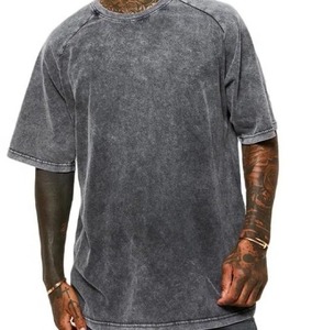 Acid Skull-Camiseta de lavado con ácido, camisetas de algodón lavadas a la piedra, camiseta de franela gris con logotipo personalizado, camisetas de gran tamaño - Product Image 1