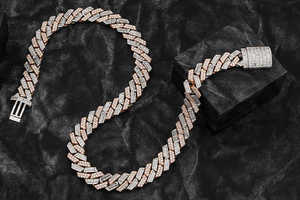 <b>VVS</b> Moissanite Lab Diamond Silver 925 Necklace <b>Chain</b> Hip Hop Iced Out Jewelry 10mm Miami Cuban Link Bracelet <b>Chain</b> - Product Image 4