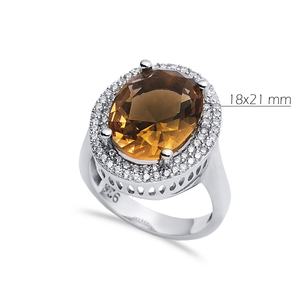 Bague ovale en grappe de sultanite à changement de couleur Bijoux en argent sterling 925 turc plaqué rhodium pour acheteur en gros - Product Image 2