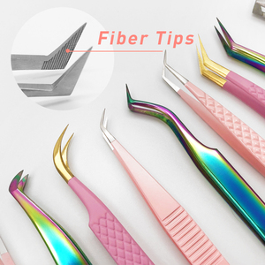 Pince à épiler professionnelle à pointe de fibre pour extension de cils pince à cils en acier inoxydable de qualité supérieure fabriquée au Pakistan - Product Image 3