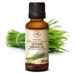 Huile Essentielle de Vétiver Aromatika 30ml, Huile de Racine de Vetiveria Zizanioides Hydrodistillée, 100% Pure et Naturelle pour l'Aromathérapie et le Massage - Product Image 1
