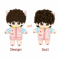 Peluche Garçon Cheveux Bouclés Personnalisés avec Oreilles de Chat, Veste de Sport, Jouet en Peluche Kawaii, Article de Collection, Vente en Gros