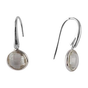 Pendientes clásicos únicos 925 plata esterlina Topacio Azul piedra bisel ajuste pendiente para mujer - Product Image 2
