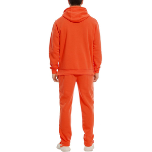 Men's Winter Hooded Casual Fitness 2-Piece Sets Heavyweight 100% Cotton Long Sleeve Knitted Straight Outerwear Breathable - Product Image 2