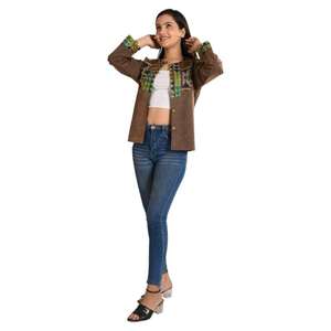 Chaqueta vaquera bordada de estilo Vintage a la moda para mujer, chaqueta bordada para fiesta de trabajo para otoño y primavera - Product Image 1