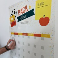 Tableau blanc effaçable à sec en polystyrène durable et réutilisable pour la rentrée scolaire, surface facilement nettoyable par électrostatique, Post-It