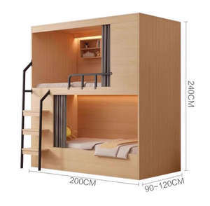 Lit superposé en acier et bois pour <span class=keywords><strong>auberge</strong></span> de jeunesse, dortoir étudiant, école, hôtel et appartement spatial - Product Image 6